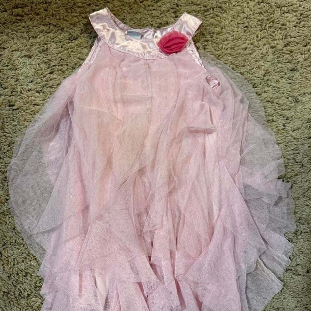 Healthtex Pink Tulle Dress Size 4T Ruffle Party